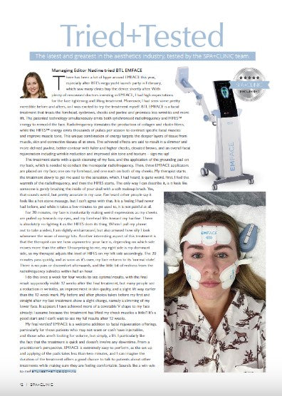 Emface More lift less wrinkles Spa Clinic Magazine review